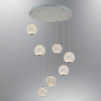 Lampada sospesa LED CREMONA 7xLED/5W/230V 3000K cromo opaco