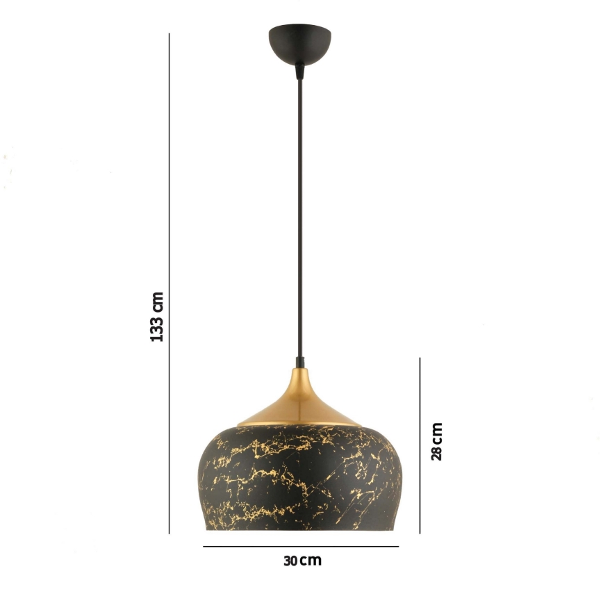 Lampada sospesa MONZA 1xE27/40W/230V, diametro 30 cm, nera/bronzo