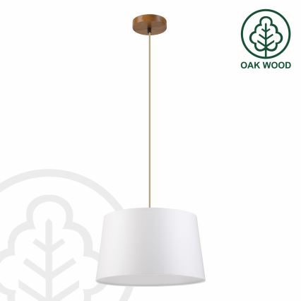 Lampada sospesa su cavo AIDA 1xE27/60W/230V Ø 35 cm rovere/marrone/bianco