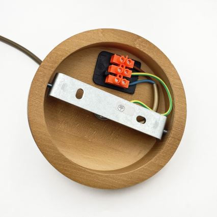 Lampada sospesa su cavo AIDA 1xE27/60W/230V Ø 35 cm rovere/marrone/bianco