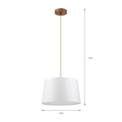 Lampada sospesa su cavo AIDA 1xE27/60W/230V Ø 35 cm rovere/marrone/bianco