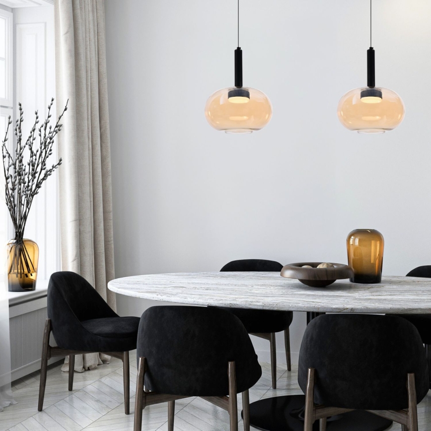 Lampada sospesa su cavo BUENO 1xGX53/9W/230V diam. 25 cm beige fumé