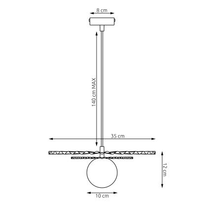 Lampada sospesa su cavo UMBRA 1xG9/8W/230V nero/bianco