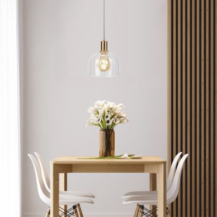Lampada sospesa su cavo VIVE 1xE27/15W/230V, finitura oro