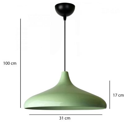 Lampada sospesa VULCANO 1xE27/40W/230V verde