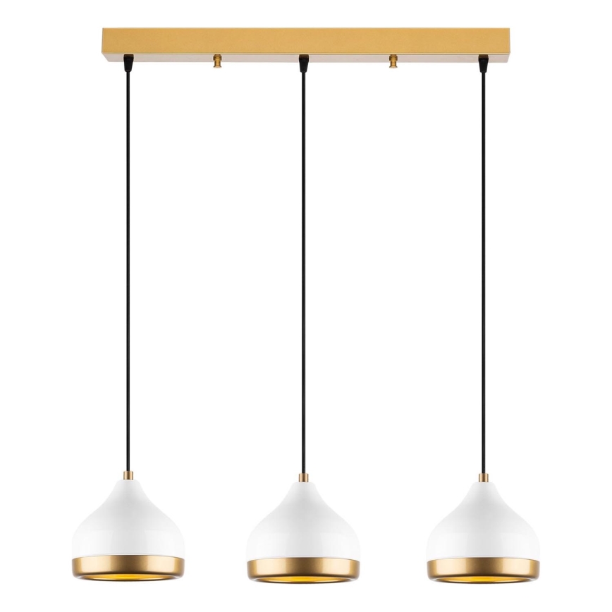 Lampada sospesa YILDO 3xE27/40W/230V bianco/oro