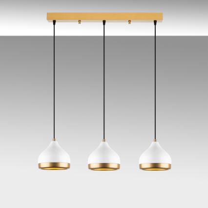 Lampada sospesa YILDO 3xE27/40W/230V bianco/oro