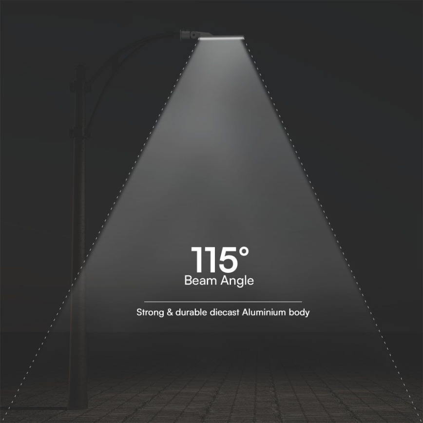 Lampada stradale LED con sensore crepuscolare SAMSUNG CHIP LED/100W/230V 4000K IP65 grigio