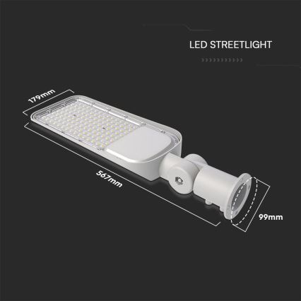 Lampada stradale LED con sensore crepuscolare SAMSUNG CHIP LED/100W/230V 4000K IP65 grigio