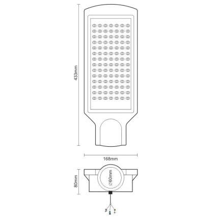 Lampada stradale LED LED/100W/170-400V IP65