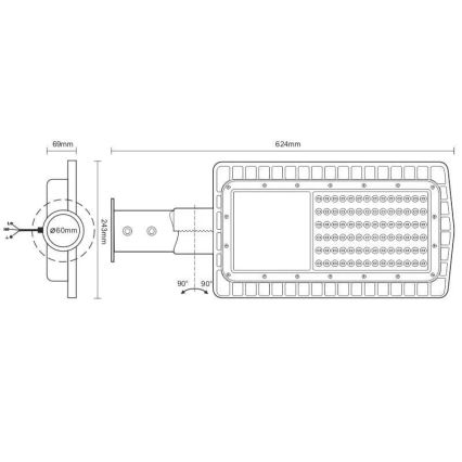 Lampada stradale LED LED/100W/230V 5000K IP65