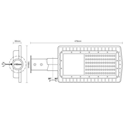 Lampada stradale LED LED/30W/230V 2700K IP65