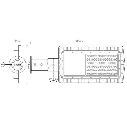 Lampada stradale LED LED/60W/230V 5000K IP65