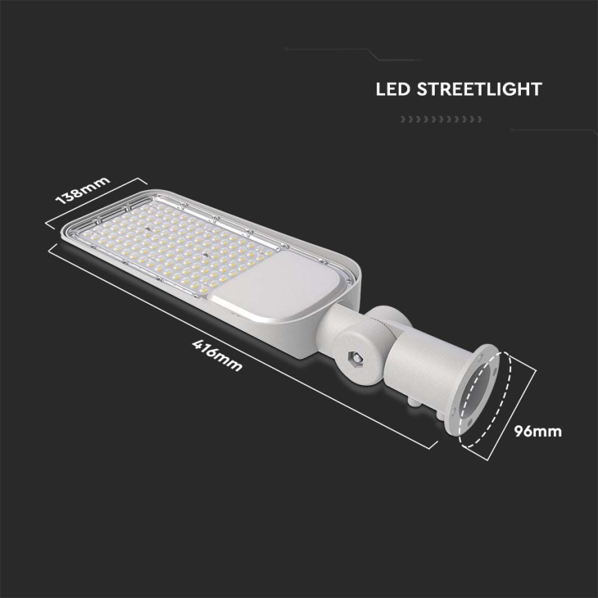 Lampada stradale LED SAMSUNG CHIP LED/30W/230V 6500K IP65 grigio