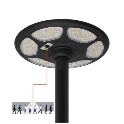 Lampada stradale solare a LED con sensore SOLSUMI LED/25W/3,2V IP54 25000 mAh + telecomando
