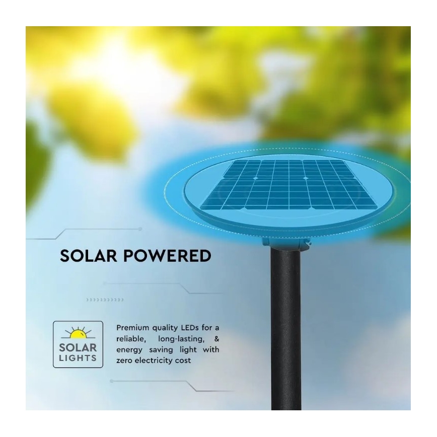 Lampada stradale solare LED con sensore LED/10W/3,2V 6500K IP65 25000 mAh + telecomando
