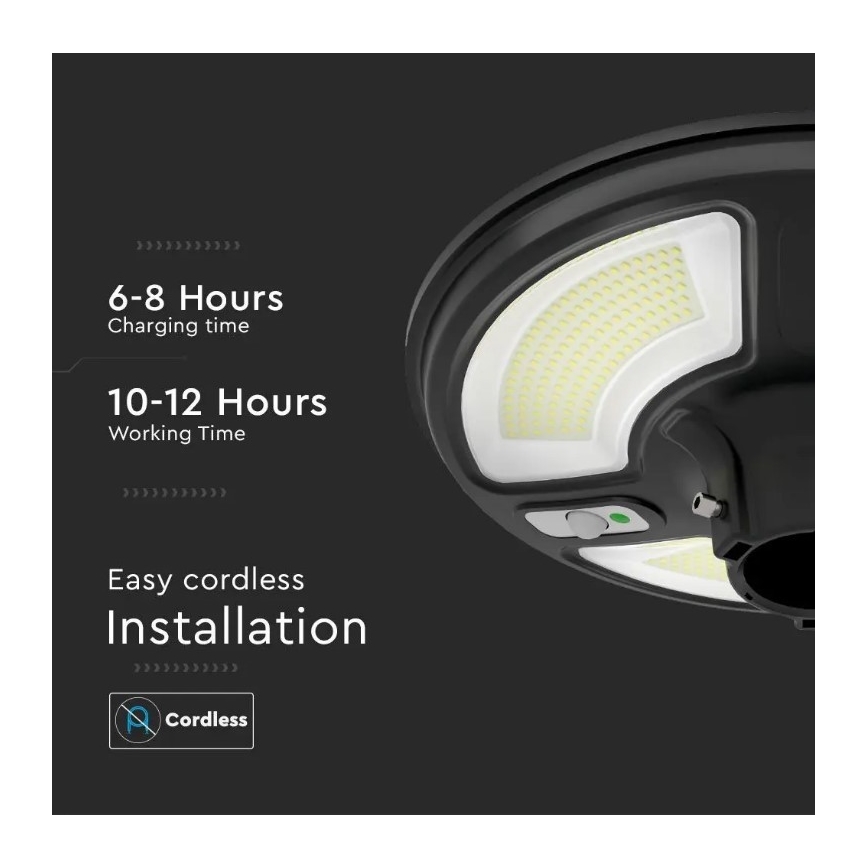 Lampada stradale solare LED con sensore LED/10W/3,2V 6500K IP65 25000 mAh + telecomando