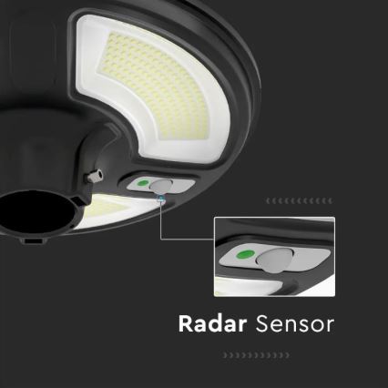 Lampada stradale solare LED con sensore LED/10W/3,2V 6500K IP65 25000 mAh + telecomando