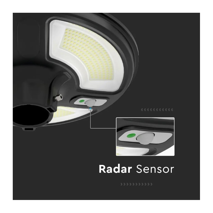 Lampada stradale solare LED con sensore LED/10W/3,2V 6500K IP65 25000 mAh + telecomando