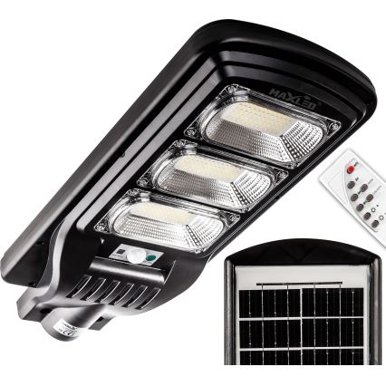 LED Lampione solare dimmerabile con sensore LED/180W/6V 6500K IP65 nero + telecomando