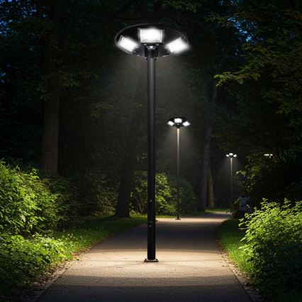 LED Lampione solare dimmerabile con sensore LED/22W/6V 18000 mAh 6500K IP65 nero + telecomando