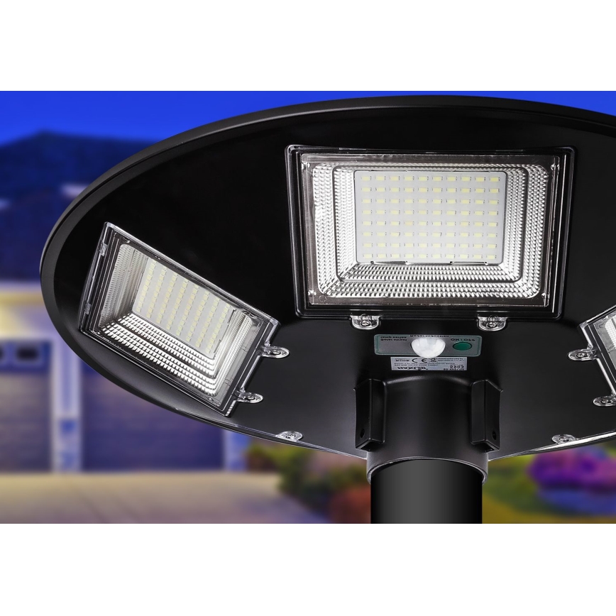 LED Lampione solare dimmerabile con sensore LED/22W/6V 18000 mAh 6500K IP65 nero + telecomando