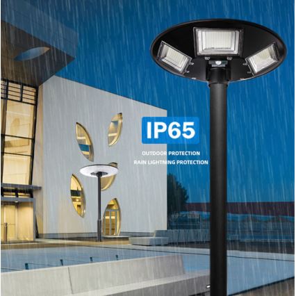LED Lampione solare dimmerabile con sensore LED/22W/6V 18000 mAh 6500K IP65 nero + telecomando