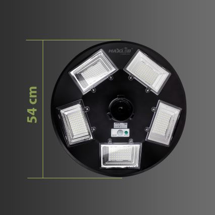 LED Lampione solare dimmerabile con sensore LED/22W/6V 18000 mAh 6500K IP65 nero + telecomando