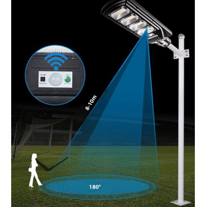 LED Lampione solare dimmerabile con sensore LED/240W/6V 6500K IP65 nero + telecomando