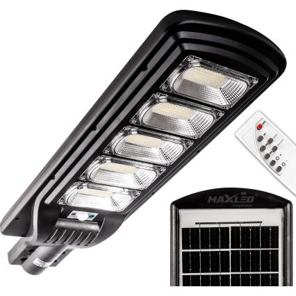 LED Lampione solare dimmerabile con sensore LED/300W/6V 6500K IP65 nero + telecomando