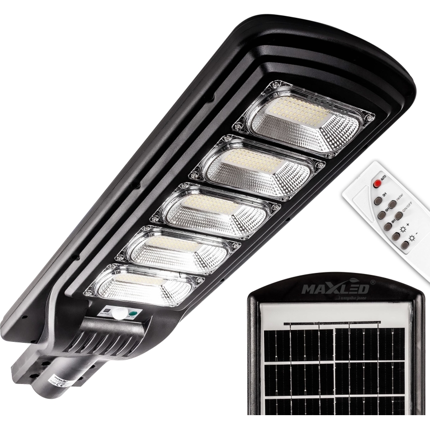 LED Lampione solare dimmerabile con sensore LED/300W/6V 6500K IP65 nero + telecomando