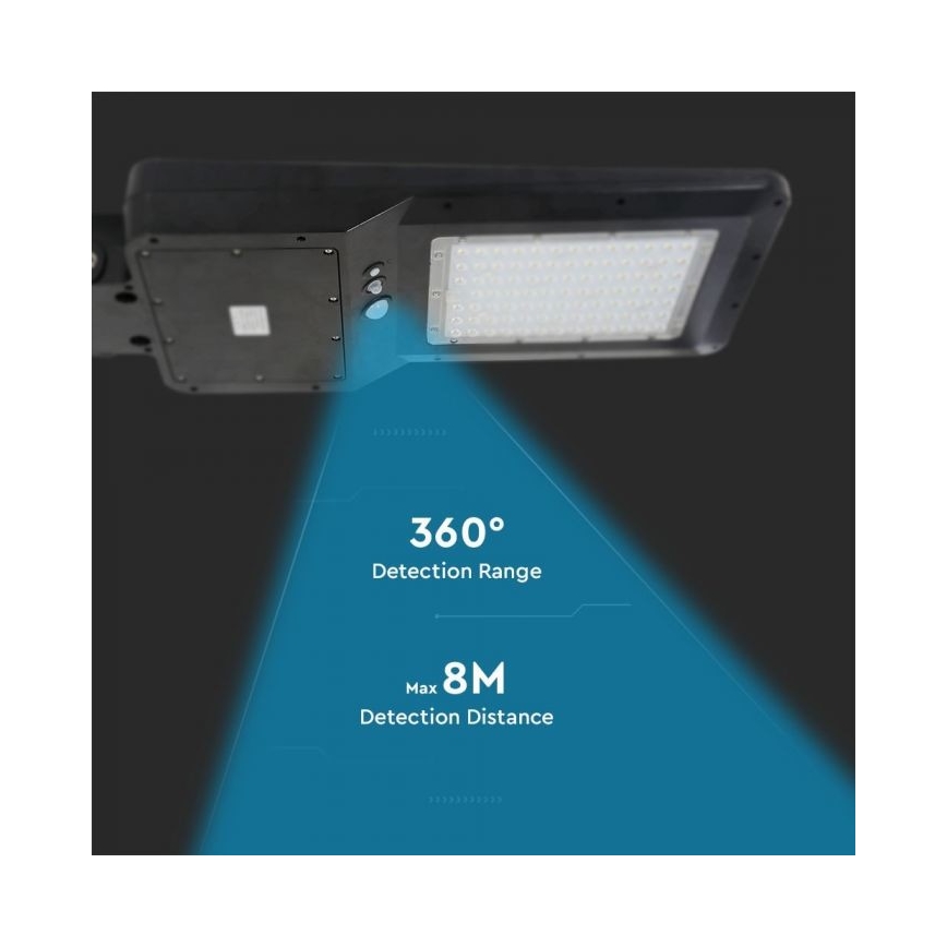 Lampada stradale solare LED con sensore LED/40W/9,6V IP65 4000K + telecomando