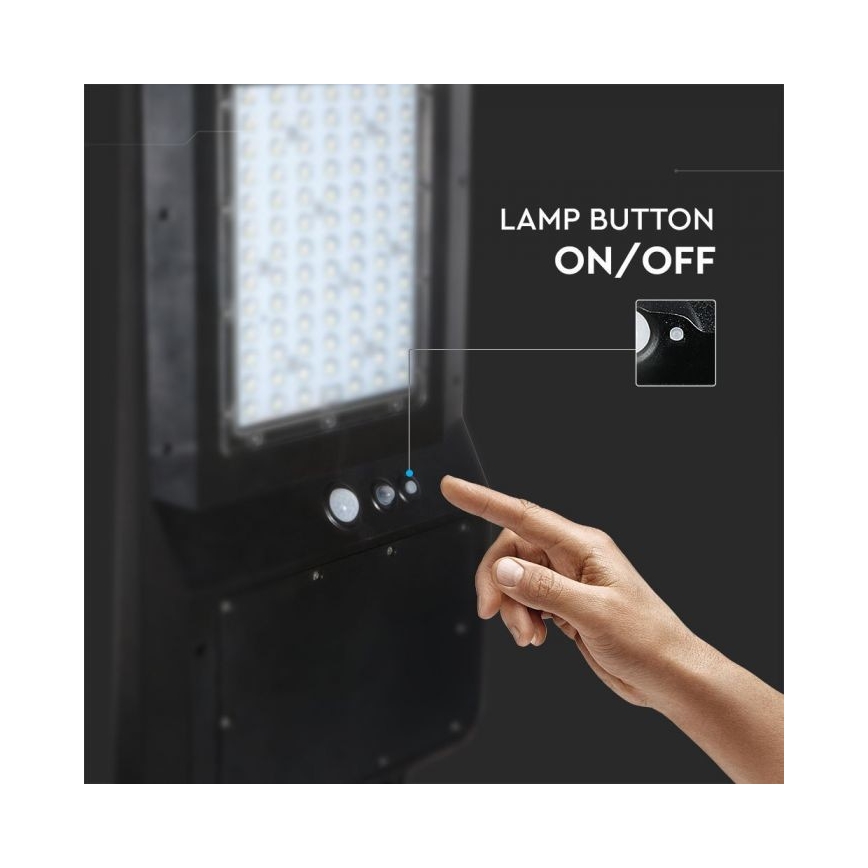 Lampada stradale solare LED con sensore LED/40W/9,6V IP65 4000K + telecomando