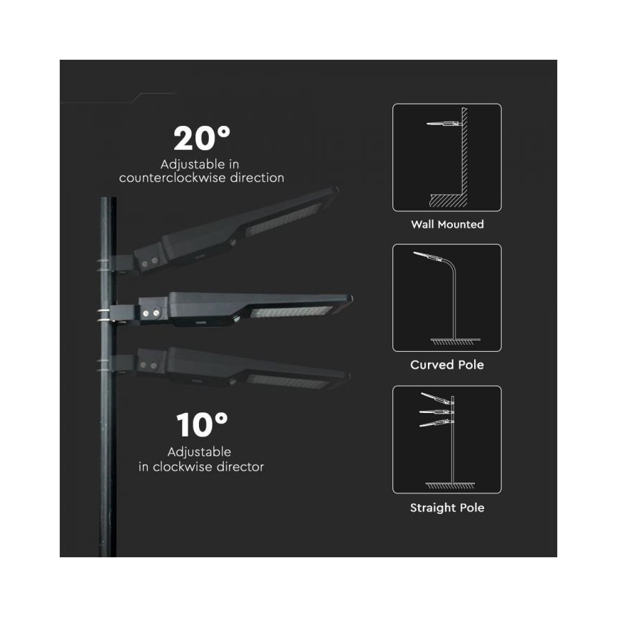 Lampada stradale solare LED con sensore LED/40W/9,6V IP65 4000K + telecomando