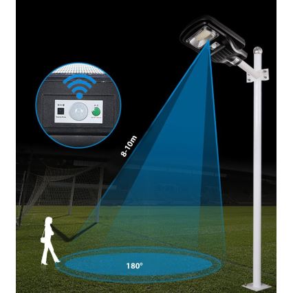LED Lampione solare dimmerabile con sensore LED/60W/6V 5500 mAh 6500K IP65 nero + telecomando