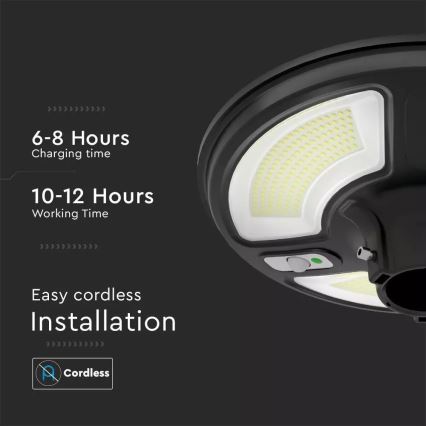Lampada stradale solare LED con sensore LED/7,5W/3,2V IP65 4000K 15000 mAh + telecomando