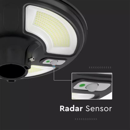Lampada stradale solare LED con sensore LED/7,5W/3,2V IP65 4000K 15000 mAh + telecomando