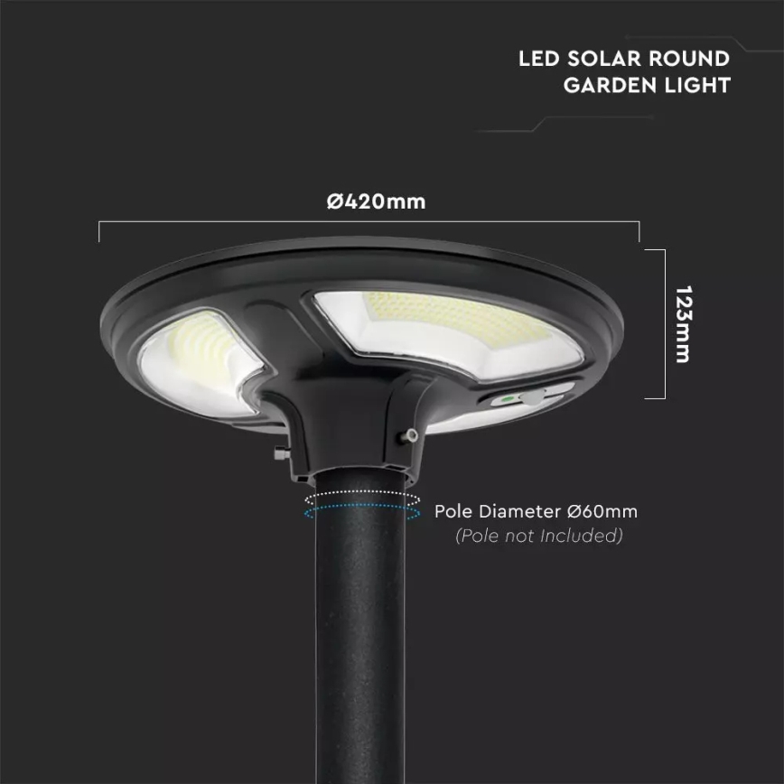 Lampada stradale solare LED con sensore LED/7,5W/3,2V IP65 4000K 15000 mAh + telecomando