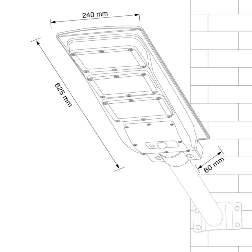 Lampada stradale solare LED con sensore STREET LED/10W/3,2V 10000 mAh IP65 + telecomando
