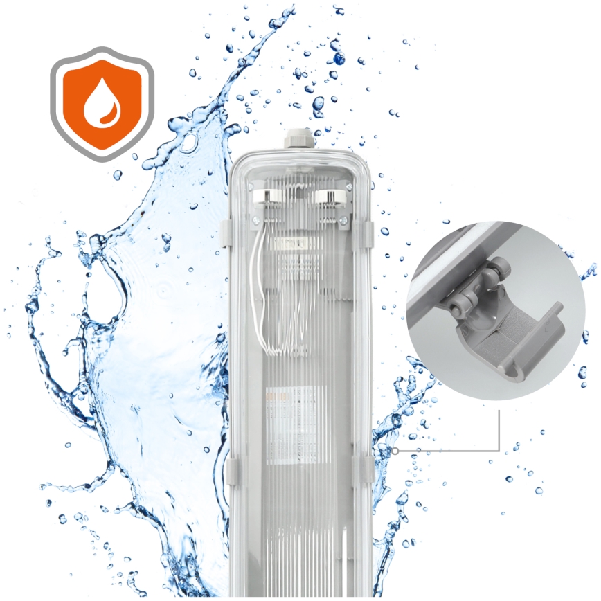 Lampada tecnica fluorescente 2xG13/22W/230V IP65