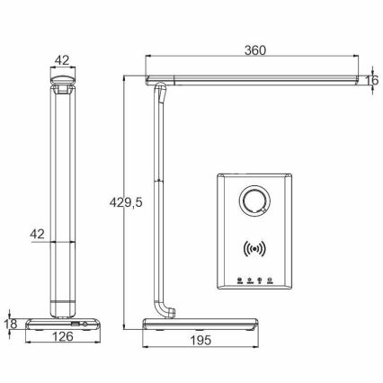 Lampada touch LED dimmerabile con ricarica wireless MEGGIE LED/8W/230V + USB