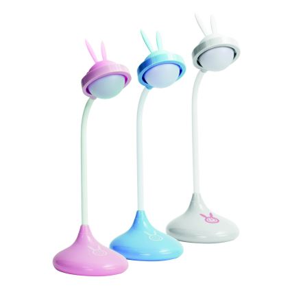Lampada touch LED per bambini RABBIT LED/0,4W/5V 3000/6500K blu + USB