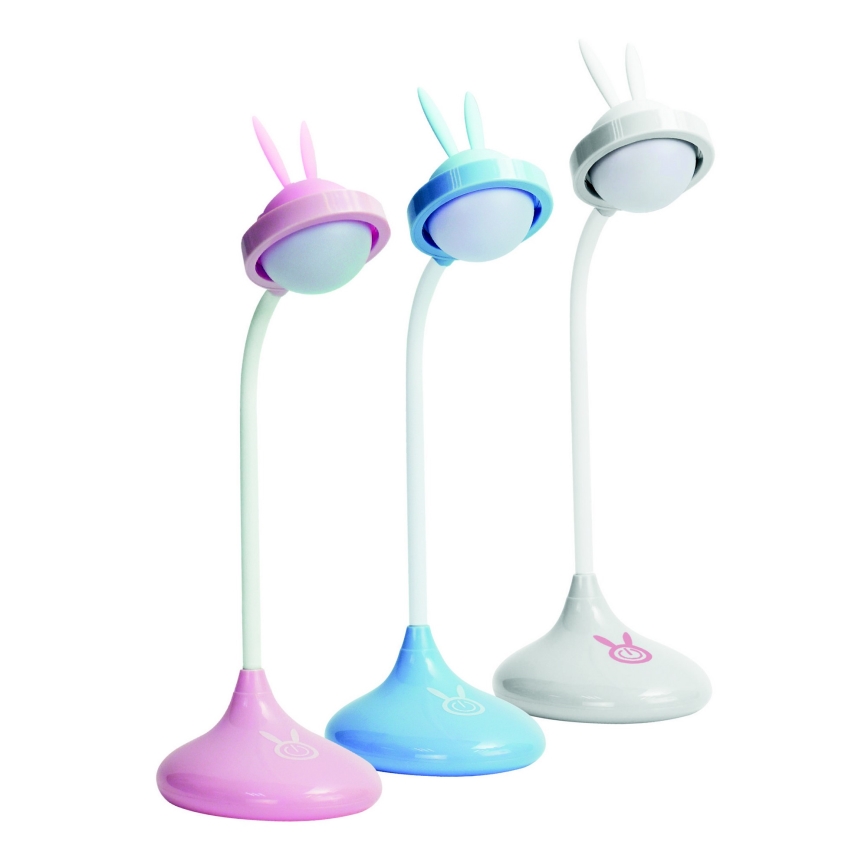 Lampada touch LED per bambini RABBIT LED/0,4W/5V 3000/6500K blu + USB