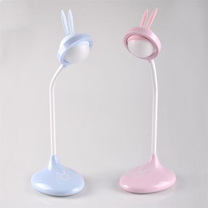 Lampada touch LED per bambini RABBIT LED/0,4W/5V 3000/6500K blu + USB