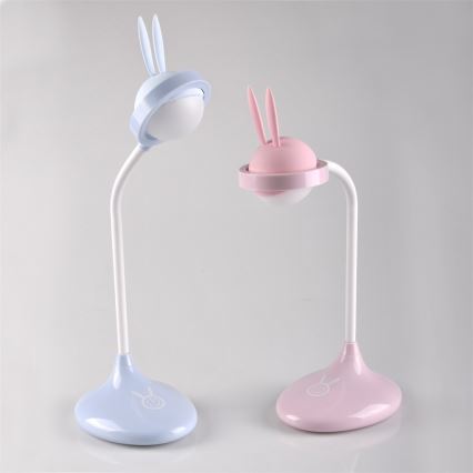 Lampada touch LED per bambini RABBIT LED/0,4W/5V 3000/6500K blu + USB