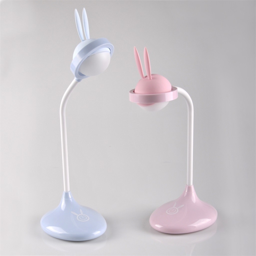 Lampada touch LED per bambini RABBIT LED/0,4W/5V 3000/6500K blu + USB