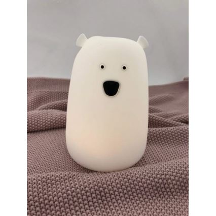 Lampada touch LED RGB per bambini BEAR LED/0,8W/5V bianca + USB