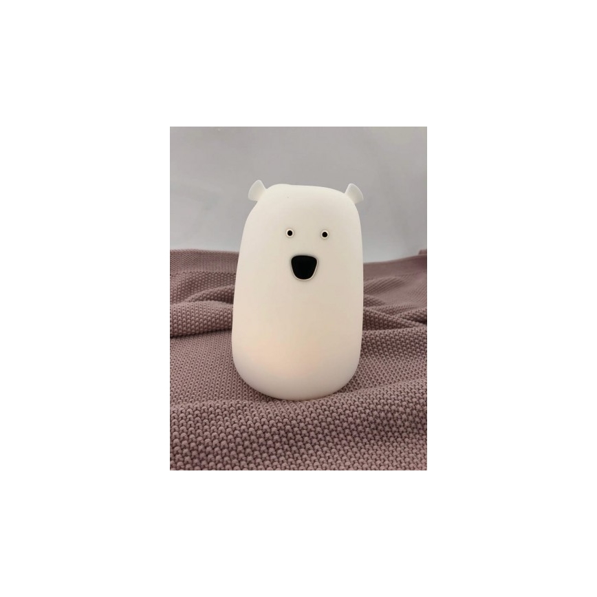 Lampada touch LED RGB per bambini BEAR LED/0,8W/5V bianca + USB