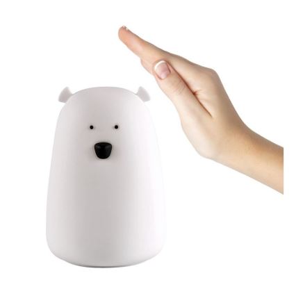 Lampada touch LED RGB per bambini BEAR LED/0,8W/5V bianca + USB