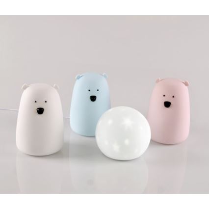 Lampada touch LED RGB per bambini BEAR LED/0,8W/5V bianca + USB